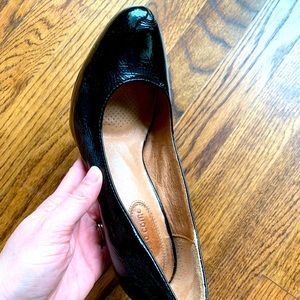 Corso Como black patent leather stacked heel pumps size 37